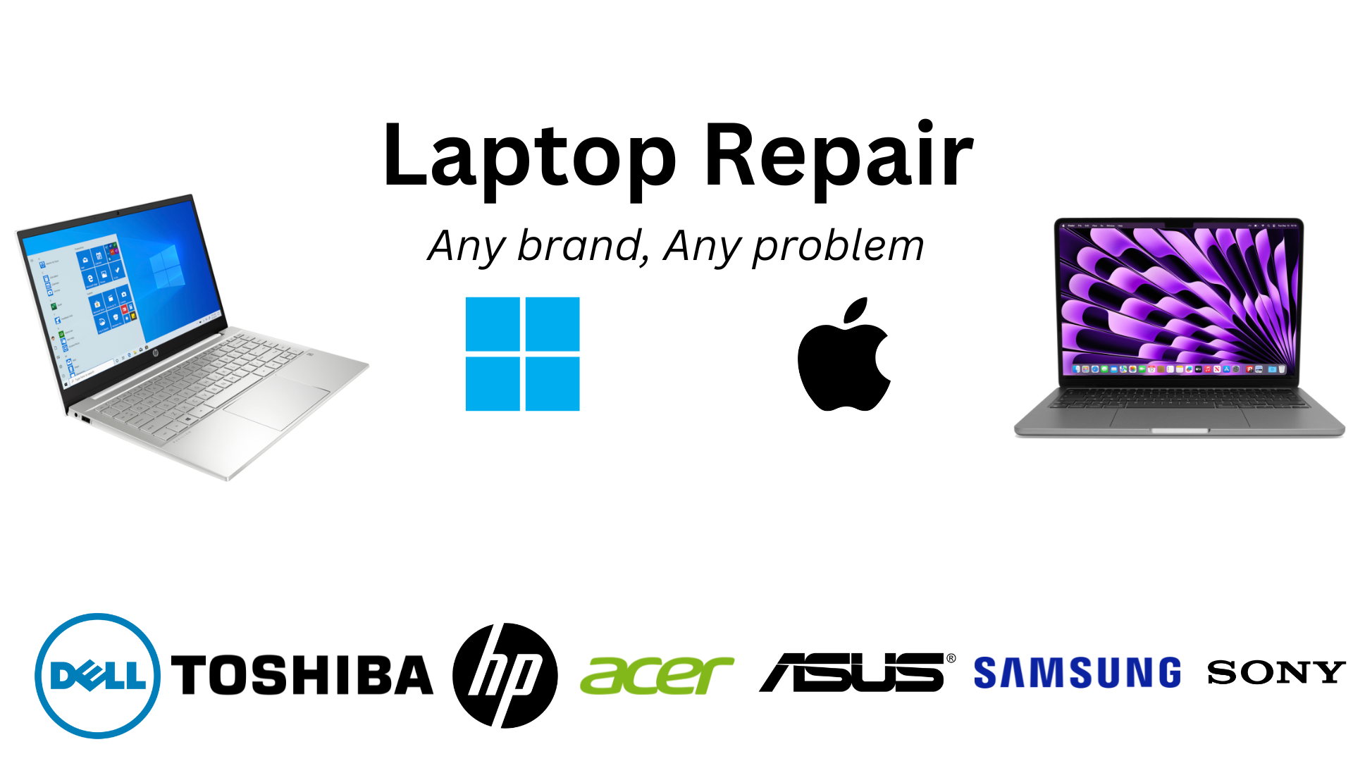 Laptop / desktop repair - Any brand, Any problem. (Dell, HP, Lenovo, Asus, Acer, Toshiba etc.)